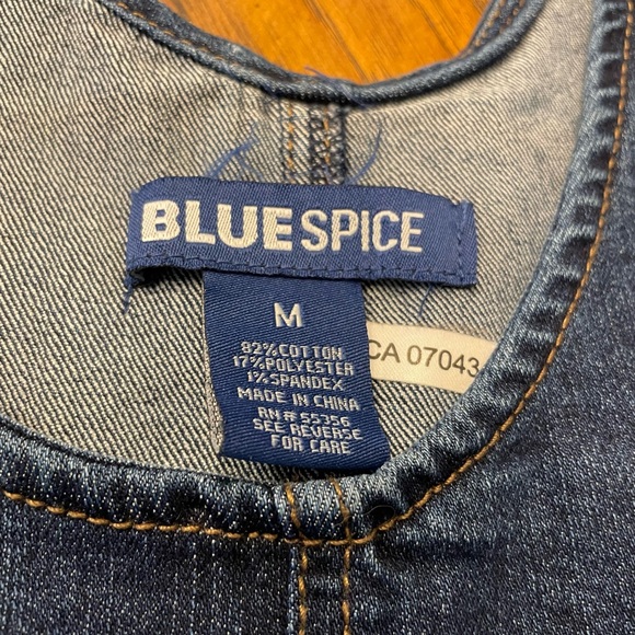 BLUE SPICE DENIM OVERALLS DRESS M - Picture 3 of 5